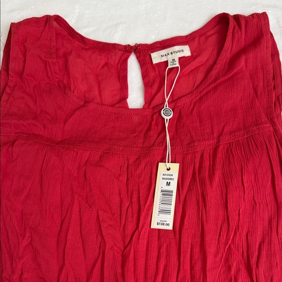 Max Studio Red Orange Sleeveless Tiered Maxi Dress - Picture 2 of 8